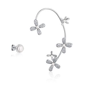 JwL Luxury Pearls Asymetrické náušnice s perlami a zirkónmi - ľavá záušnica JL0778