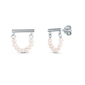 JwL Luxury Pearls Minimalistické strieborné náušnice s pravými perlami JL0830