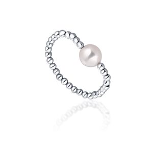 JwL Luxury Pearls Minimalistický strieborný prsteň s pravou sladkovodnou perlou JL0790