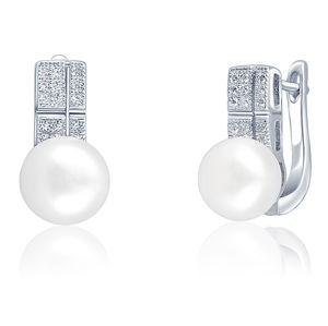 JwL Luxury Pearls Nádherné náušnice s pravou perlou a zirkónmi JL0644