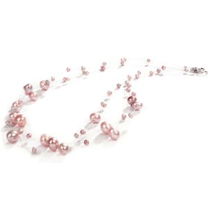 JwL Luxury Pearls Náhrdelník z levitujúcich pravých ružových perál JL0826