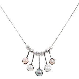 JwL Luxury Pearls Nežný strieborný náhrdelník s pravými perličkami JL0459 (retiazka, prívesok)