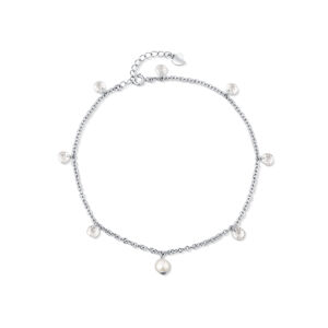 JwL Luxury Pearls Oslnivý strieborný nákotník s perlou a kryštálmi JL0805
