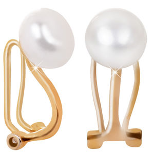 JwL Luxury Pearls Pozlátené náušnice klipsy s pravou perlou JL0399