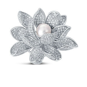 JwL Luxury Pearls Prekrásna brošňa s perlou 2v1 Lotosový kvet JL0697