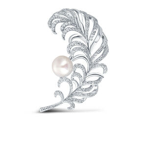 JwL Luxury Pearls Prekrásna perlová brošňa Peříčko JL0699