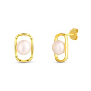 JwL Luxury Pearls Jemné pozlátené náušnice s pravou perlou JL0828