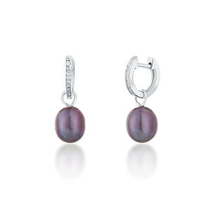 JwL Luxury Pearls Strieborné kruhové náušnice á la vojvodkyňa Kate s pravou perlou a zirkónmi 3v1 JL0733