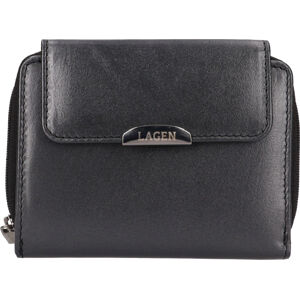 Lagen Dámska kožená peňaženka 50723 METALIC BLACK