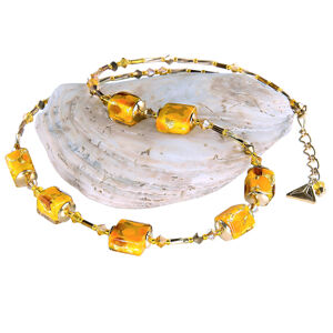 Lampglas Elegantný náhrdelník Amber Dream z perál Lampglas NCU56