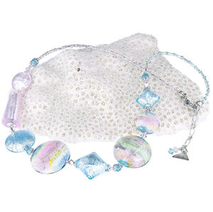 Lampglas Pôvabný náhrdelník Pastel Dream s rýdzim striebrom v perlách Lampglas NRO8