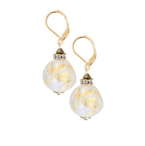 Lampglas Elegantné náušnice Gold Elegance s 24-karátovým zlatom v perlách Lampglas ECQ11