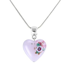 Lampglas Hravý náhrdelník Pink Flower s unikátnou kresbou v perle Lampglas NLH11