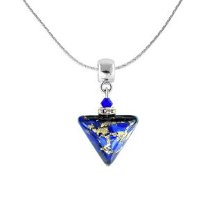Lampglas Magický náhrdelník Evening Date Triangle s 24-karátovým zlatom v perle Lampglas NTA5