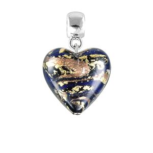 Lampglas Magický prívesok Egyptian Heart s 24 karátovým zlatom v perle Lampglas S26