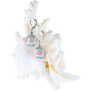 Lampglas Pôvabné náušnice Pastel Dream s rýdzim striebrom v perlách Lampglas ERO8