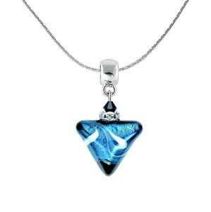 Lampglas Pôvabný náhrdelník Sea Wave Triangle s rýdzim striebrom v perle Lampglas NTA12