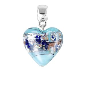 Lampglas Pôvabný prívesok Ice Heart s rýdzim striebrom v perle Lampglas S29