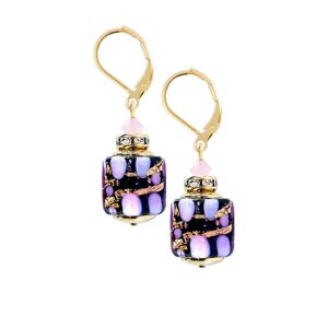 Lampglas Romantické náušnice Sakura Cubes s 24-karátovým zlatom v perlách Lampglas ECU46