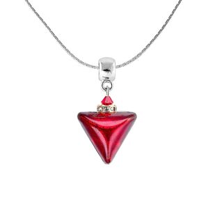 Lampglas Zvodný náhrdelník Red Triangle s 24-karátovým zlatom v perle Lampglas NTA4