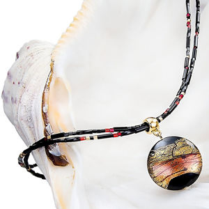 Lampglas Tajomný dámsky náhrdelník Mystery s perlou Lampglas s 24 karátovým zlatom NP18