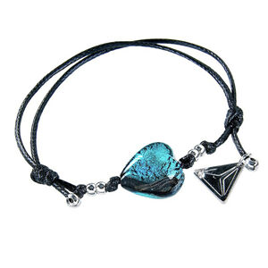 Lampglas Výnimočný náramok Turquoise Heart s rýdzim striebrom v perle Lampglas BLH5