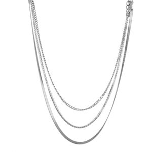 Liu Jo Módny trojitý náhrdelník z ocele Sparkly LJ1967