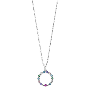 Lotus Silver Dizajnový strieborný náhrdelník sa trblietavým krúžkom LP3246-1 / 1