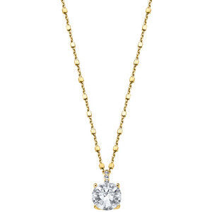 Lotus Silver Elegantný pozlátený náhrdelník zo striebra s čírymi kryštálmi Swarovski LP2005-1 / 5 (retiazka, prívesok)