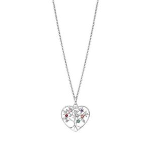 Lotus Silver Krásny strieborný náhrdelník Strom života s farebnými zirkónmi LP3199-1 / 1 (retiazka, prívesok)