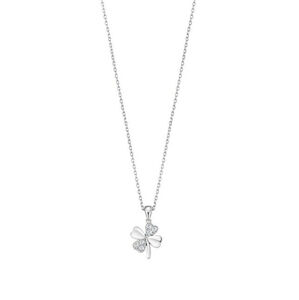 Lotus Silver Nežný strieborný náhrdelník s čírymi zirkónmi štvorlístok LP3108-1 / 1