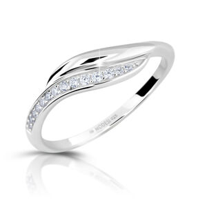Modesi Elegantný strieborný prsteň so zirkónmi M00210 50 mm