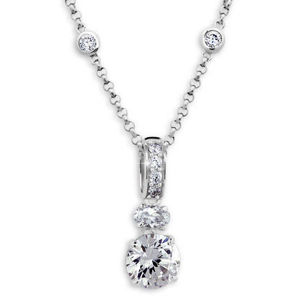 Modesi Nežný strieborný náhrdelník JA33920CZ (retiazka, prívesok)