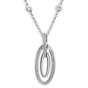 Modesi Elegantný strieborný náhrdelník so zirkónmi WYDBK-N (retiazka, prívesok)