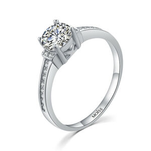MOISS Elegantný strieborný prsteň s čírymi zirkónmi R00006 61 mm