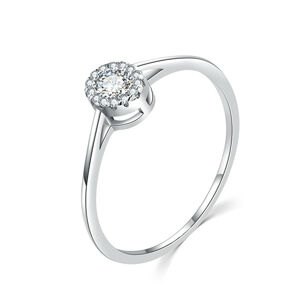 MOISS Luxusný strieborný prsteň s čírymi zirkónmi R00020 62 mm