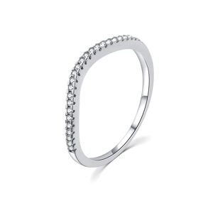 MOISS Minimalistický strieborný prsteň so zirkónmi R00023 54 mm