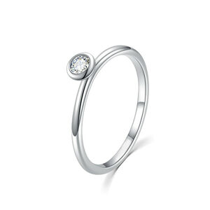 MOISS Pôvabný strieborný prsteň s čírym zirkónom R00019 59 mm