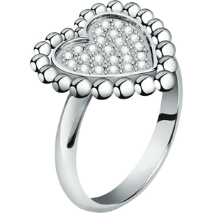 Morellato Romantický oceľový prsteň s čírymi kryštálmi Dolcevita SAUA14 56 mm
