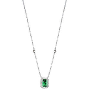 Morellato Strieborný náhrdelník so zeleným kryštálom Tesoro SAIW55