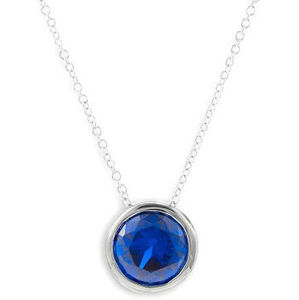 Modesi Strieborný náhrdelník Dark Blue QJPY5039LW (retiazka, prívesok)