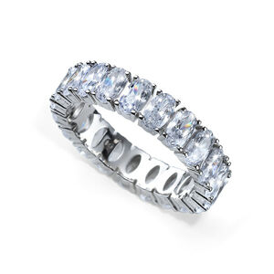 Oliver Weber Luxusný strieborný prsteň s kryštálmi Genuine Oval 63258 61 mm