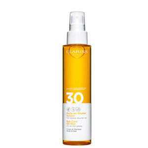 Clarins Opaľovací olej v spreji na telo a vlasy SPF 30 ( Sun Care Oil Mist) 150 ml