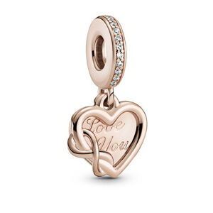 Pandora Romantický bronzový prívesok v tvare srdca Rose 789369C01