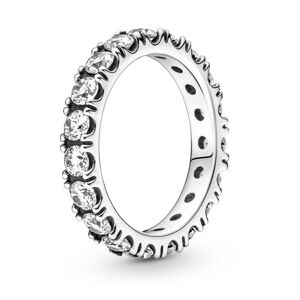 Pandora Trblietavý strieborný prsteň s čírymi kryštálmi Eternity 190050C01 56 mm