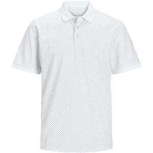Jack&Jones PLUS Pánske polo tričko JJLUIS Standard Fit 12254901 White 3XL