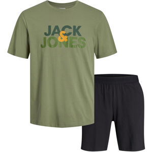 Jack&Jones Pánska sada - tričko a kraťasy JACULA Standard Fit 12255000 Oil Green XL