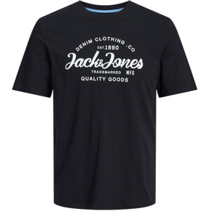 Jack&Jones Pánske tričko JJFOREST Standard Fit 12247972 Black S