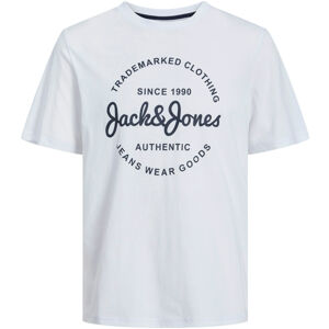 Jack&Jones Pánske tričko JJFOREST Standard Fit 12247972 White M