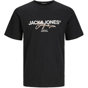Jack&Jones Pánske tričko JORARUBA Standard Fit 12255452 Black L